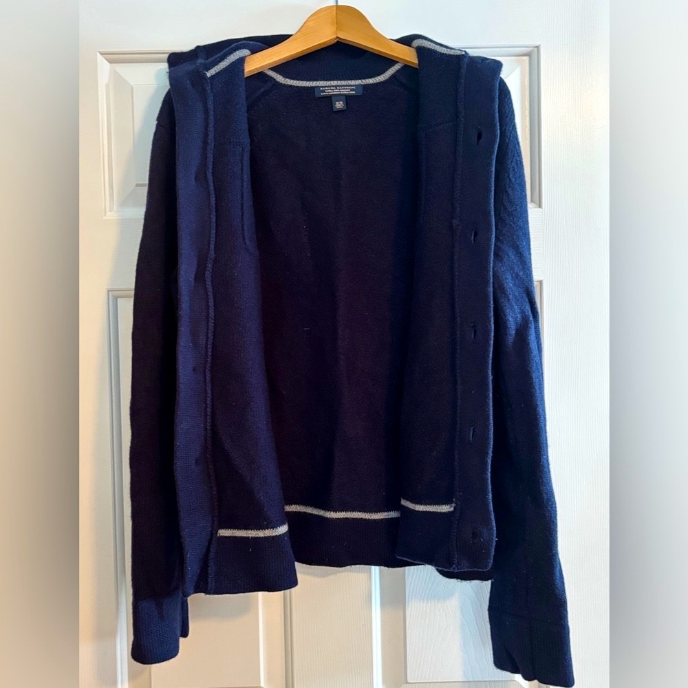Banana Republic Navy Blue Merino Cardigan Sweater Jacket - Picture 2 of 6